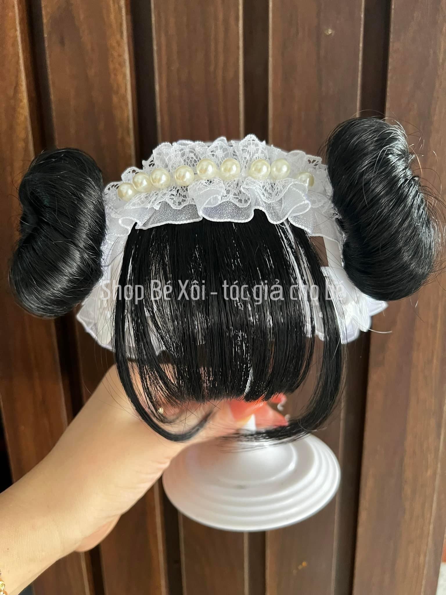 Băng đô tóc giả cho bé gái mái tự nhiên dễ thương – mềm mại, an toàn cho bé 3–12 tháng - Ảnh 9